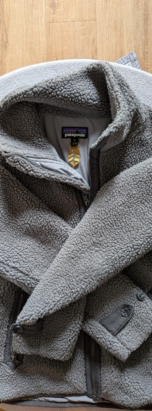 Patagonia Light Gray Sherpa Fleece Jacket